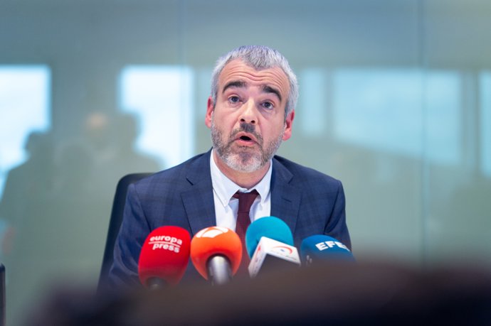 El presidente de Aena, Maurici Lucena, en la sede de Aena.
