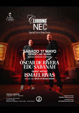 Cartel del Clubbing NEC en el Teatro Carrión de Valladolid.