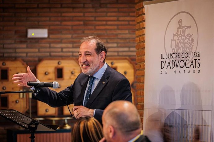 El conseller de Justicia y Calidad Democrática, Ramon Espadaler, en la festividad de Sant Raimon de Penyafort organizada por el Il·lustre Col·legi d'Advocats de Mataró (Icamat)