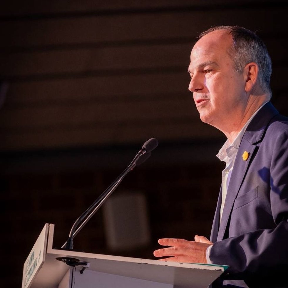El secretario general de Junts, Jordi Turull un coloquio en Amposta (Tarragona) de la campaña 'Junts s'explica'