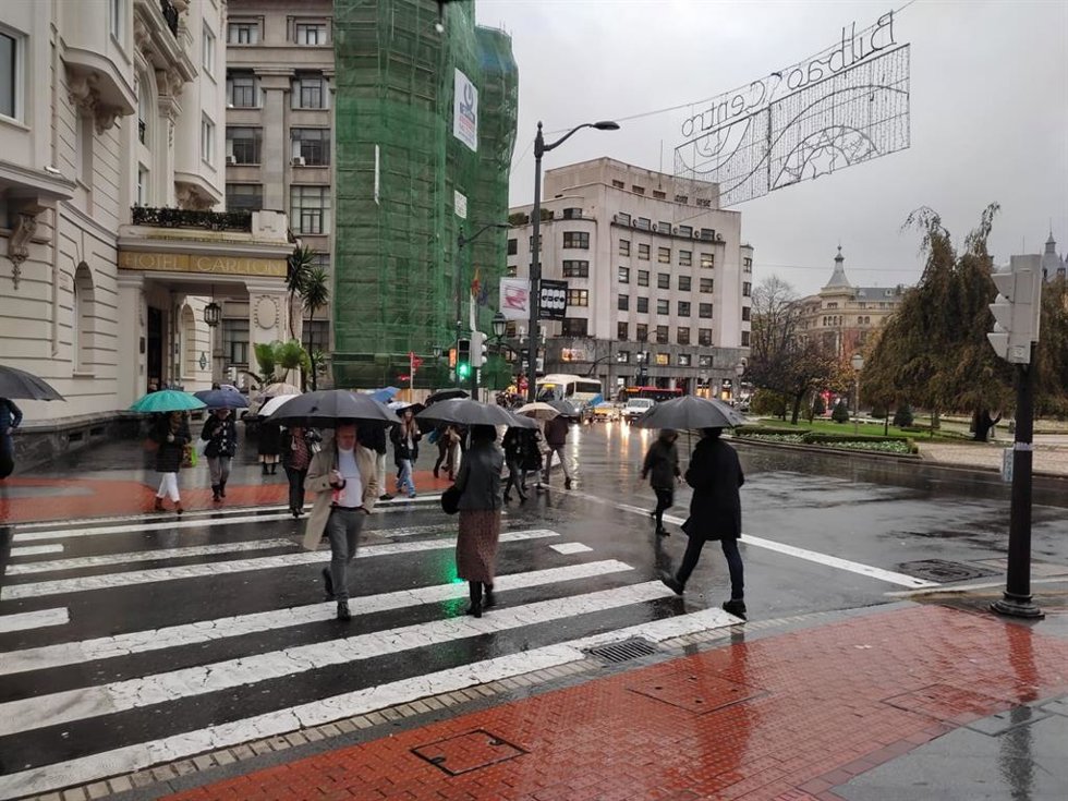 Archivo - Lluvia en Bilbao