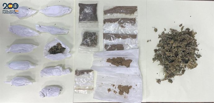 Sustancias estupefacientes intervenidas por la Policía Nacional al joven detenido