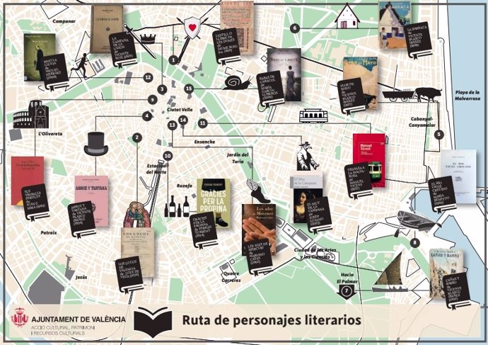 El Ayuntamiento de València elegirá artistas para esculpir piezas de la Ruta de Personajes Literarios y Cinematográficos