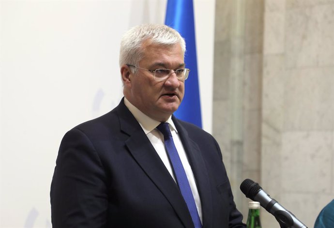 April 30, 2025, Kyiv, Ukraine: Minister of Foreign Affairs of Ukraine Andrii Sybiha speaks during a joint press conference with Minister of Foreign Affairs of the Grand Duchy of Luxembourg Xavier Bettel and Minister of Defense of the Grand Duchy of Luxemb
