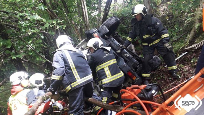 Accidente de tráfico en Sobrescobio.