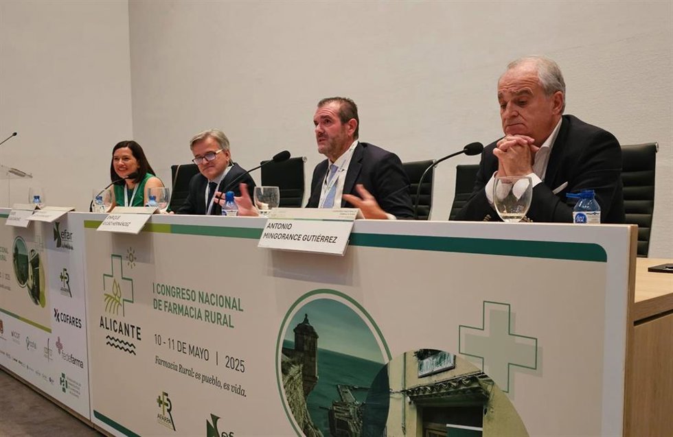 El presidente de Hefame, Enrique Ayuso, durante su participación en la mesa redonda 'Conexiones que importan: distribución y su impacto en la Farmacia Rural' desarrollada en el marco del I Congreso Nacional de Farmacia Rural