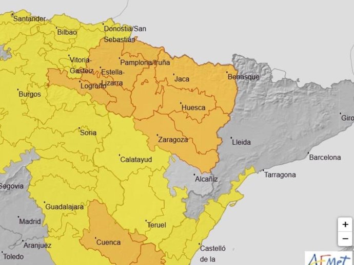 Avisos de nivel naranja y amarillo por lluvias y tormentas para este sábado, 10 de mayo