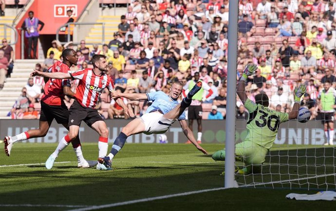 Erling Haaland, en un partido con el Manchester City.
