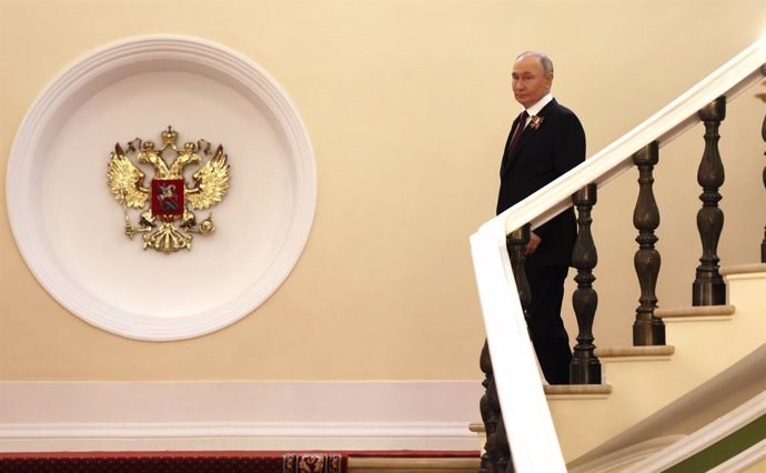 May 9, 2025, Moscow, Moscow, Russian Federation: President of Russia, Supreme Commander-in-Chief Vladimir Putin attended a military parade marking the 80th anniversary of Victory in the Great Patriotic War of 1941â€“1945, Moscow, Russia, on 09 May 2025