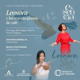 Cartel de 'Leonora y los sesenta granos de café', que ofrecerá la Orquesta de Córdoba.