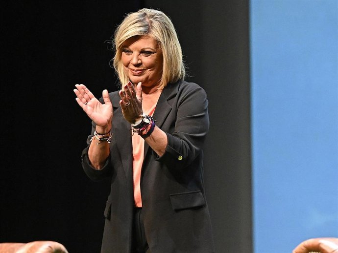 Terelu Campos durante la obra que protagoniza 'Santa Lola' en el Teatro Zorrilla, a 11 de Mayo de 2025 en Valladolid