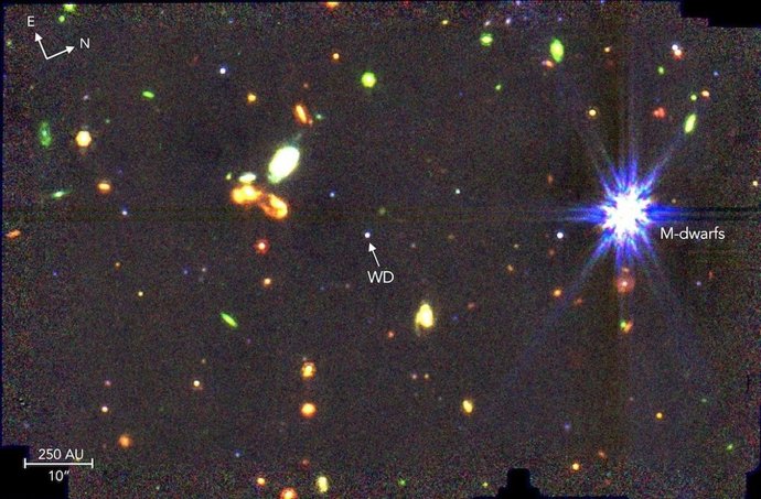 La Enana Blanca WD 1856+534, Que Se Muestra En El Centro De Esta Imagen, Alberga Un Exoplaneta A Una Distancia Orbital De Solo 0,02 Ua.