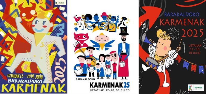 Trabajados preseleccionados en el certamen para elegir el cartel de las fiestas de El Carmen en Barakaldo.