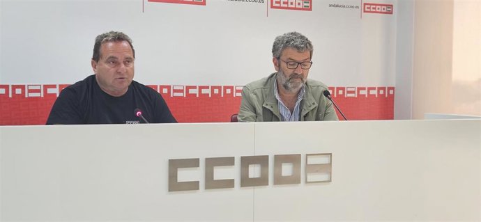 Rueda de prensa este lunes en la sede de CCOO Andalucía.
