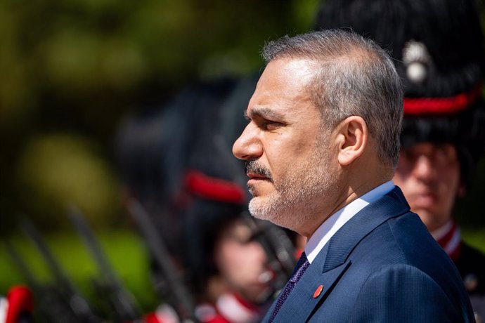April 29, 2025, Rome, Italy: Turkish Minister of Foreign Affairs Hakan Fidan arrives at Villa Doria Pamphilj.