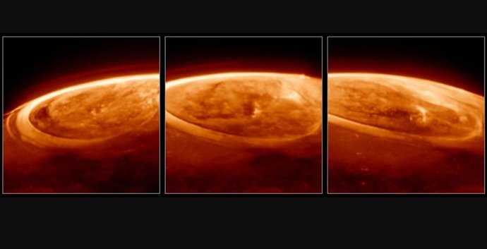 Las luces danzantes observadas en Júpiter son cientos de veces más brillantes que las que se ven en la Tierra.