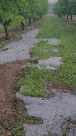 Granizo tras la tormenta.
