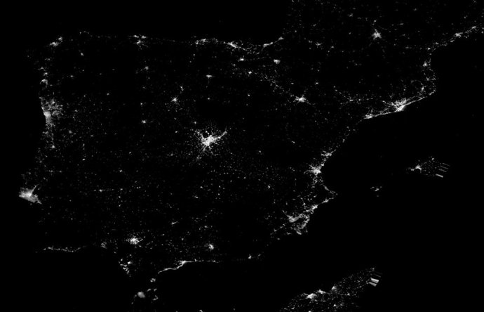 La Península Ibérica saliendo del apagón en la madrugada del 28 al 29 de abril de 2025