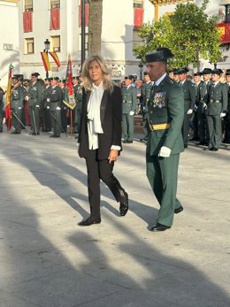 Archivo - La subdelegada del Gobierno en Huelva, María José Rico, en los actos del 180 aniversario de la fundación del Instiuto Armado.