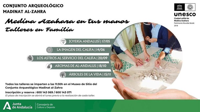 Imagen promocional del programa 'Medina Azahara en tus manos. Talleres en Familia 2025'.