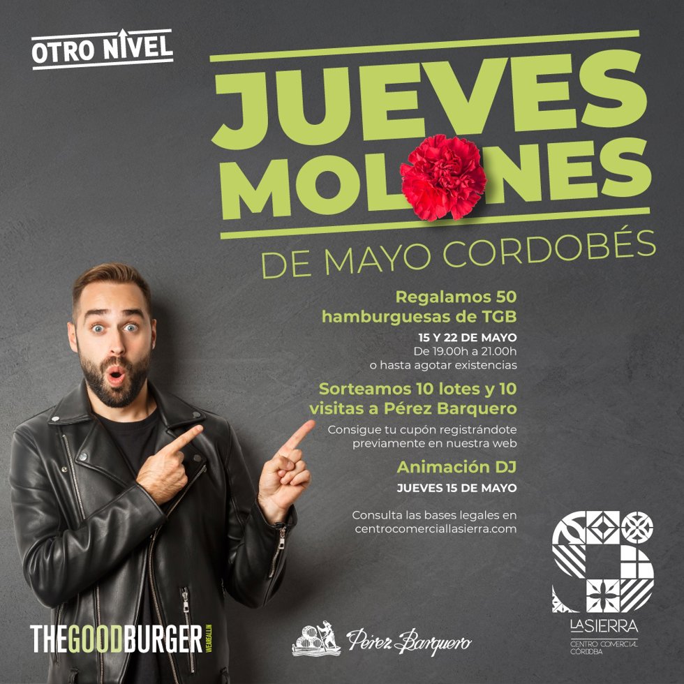 El centro comercial La Sierra de Córdoba, propiedad de Carmila y Carrefour Property, vuelve a animar este año el Mayo Cordobés con sus 'Jueves molones', en una acción a celebrar los días 15 y 22 de mayo.