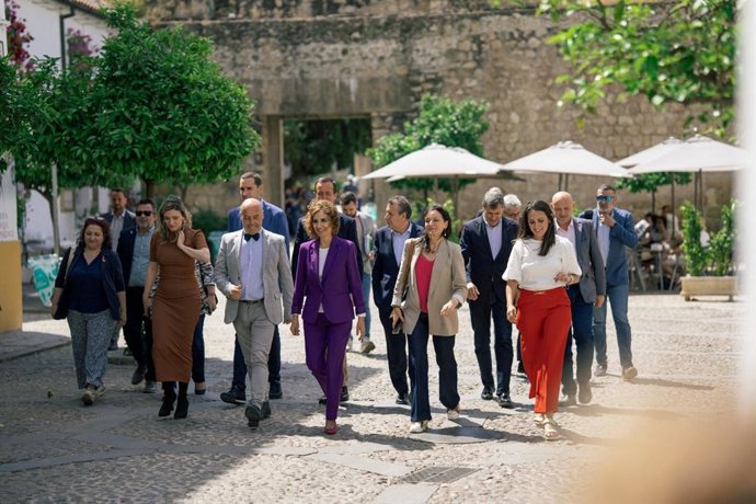 La secretaria general del PSOE-A, María Jesús Montero, en Córdoba antes de una reunión de la Ejecutiva del PSOE-A.