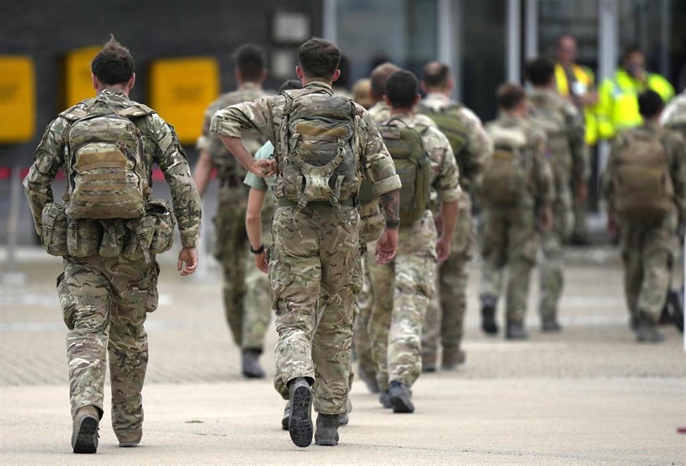 Archivo - Militares británicos tras regresar de Afganistán