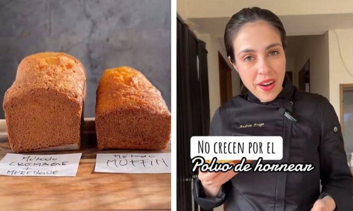 La pastelera Andrea Fraga desmiente que los bizcochos crezcan por el polvo de hornear: hemos sido engañados