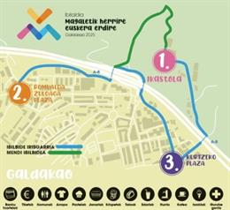 Mapa del recorrido de Ibilaldia 2025, en Galdakao.