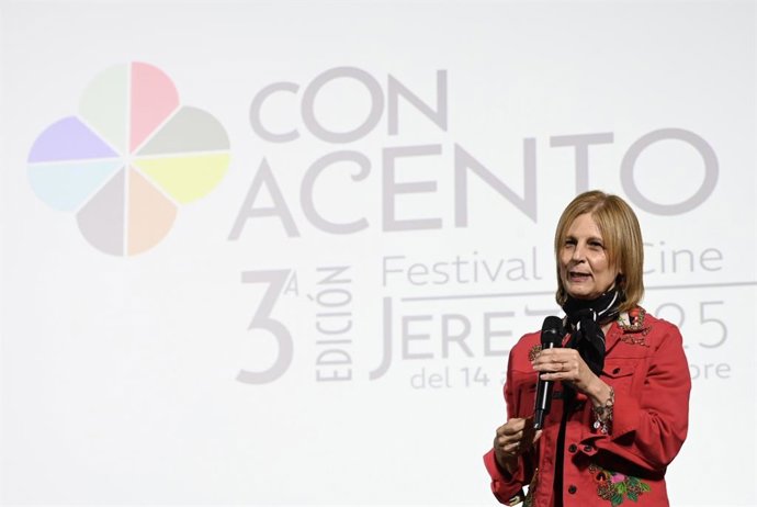 La alcaldesa de Jerez de la Frontera (Cádiz), María José García-Pelayo, en la presentación de la tercera edición del Festival de Cine con Acento.