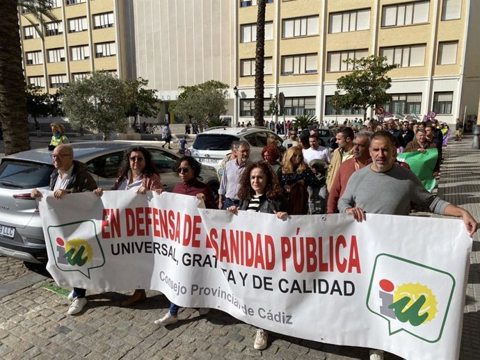 Inmaculada Nieto en una manifestación por la sanidad.