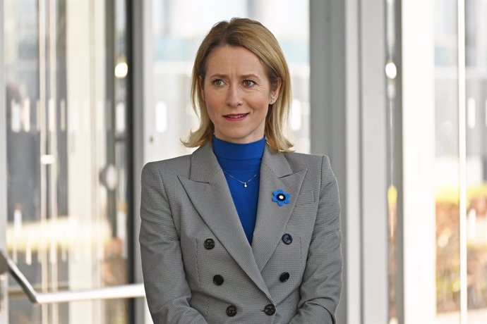 Archivo - 11 April 2025, Belgium, Brussels: Kaja Kallas, EU High Representative for Foreign Affairs, speaks to media representatives ahead of a meeting of the defence ministers of the member states of the so-called Coalition of the Willing at the North At