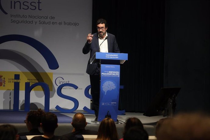 Imagen del secretario de Estado de Trabajo, Joaquín Pérez Rey, en la inauguración de la jornada.