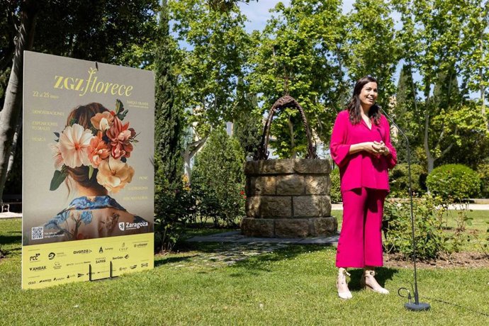 La consejera municipal de Medio Ambiente y Movilidad, Tatiana Gaudes, en la presentación de una iniciativa de ZGZFlorece