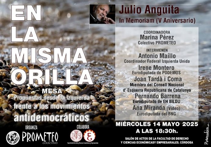 Un homenaje a Julio Anguita reúne en Córdoba a Antonio Maíllo, Irene Montero, Joan Tardà y Pernando Barrena.