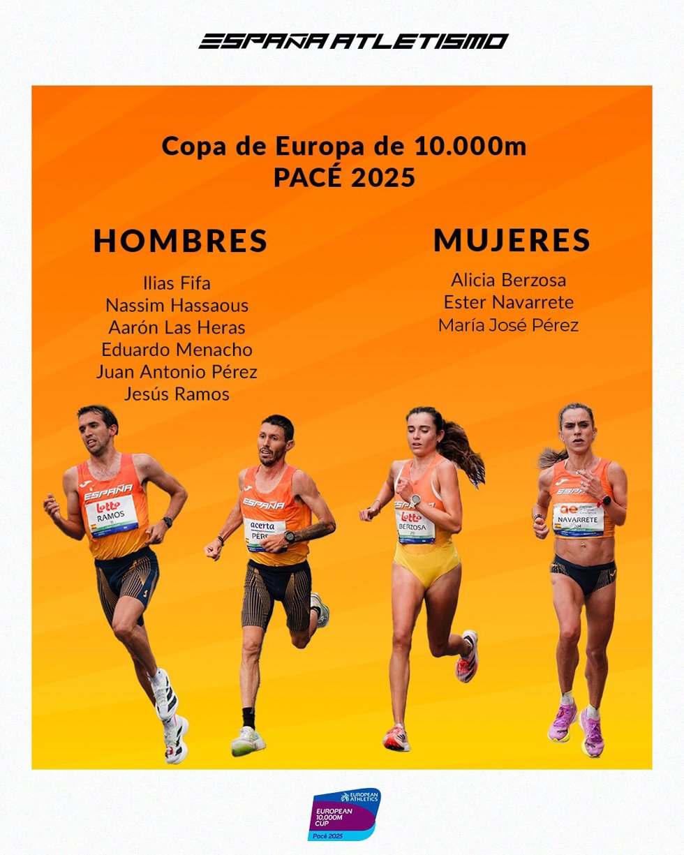 España viaja con nueve atletas a la Copa de Europa de 10.000 metros de Pacé