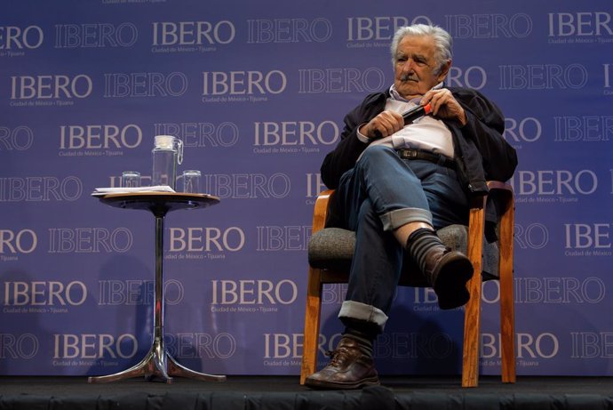 Archivo - 01 December 2019, Mexico, Mexico City: Uruguayan Former President Jose Mujica, speaks during a press conference at The Ibero-American University, as part of his visit to Mexico. Photo: Gerardo Luna/NOTIMEX/dpa