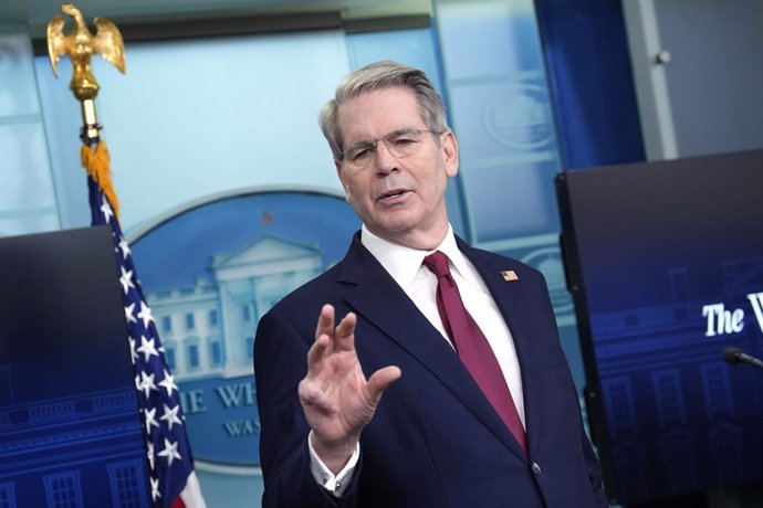 April 29, 2025, Washington, District Of Columbia, USA: United States Secretary of the Treasury Scott Bessent holds a press briefing in the James S Brady Press Briefing Room of the White House in Washington, DC on Tuesday, April 29, 2025