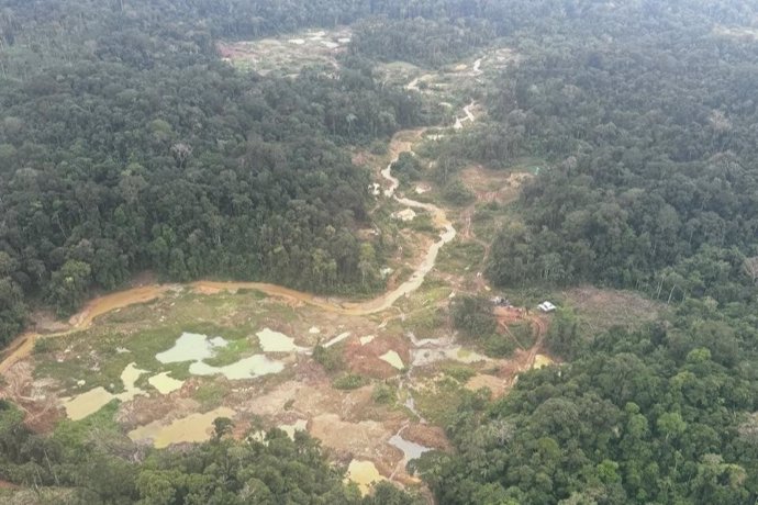 Imagen aérea del Alto Punino difundida por el Ejército de Ecuador