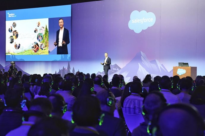 El vicepresidente sénior y director general de Salesforce en España, Enrique Polo de Lara, en la inauguración de Agentforce World Tour Madrid