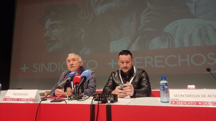 El secretario de UGT, Pepe Álvarez y el secretario de UGT Asturias, Javier Fernández Lanero.