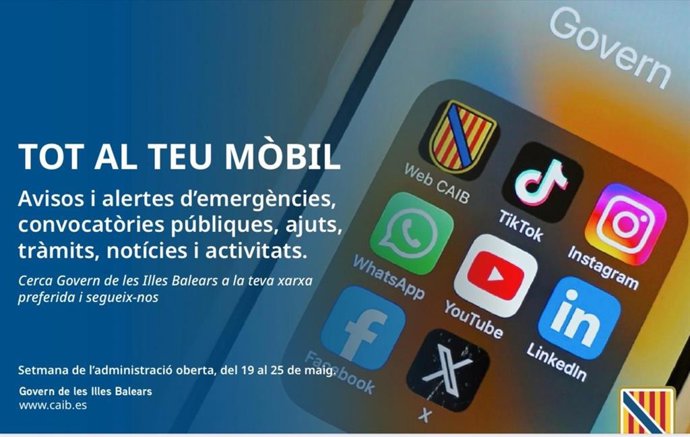 Información de los nuevos canales del Govern en TikTok y LinkedIn.
