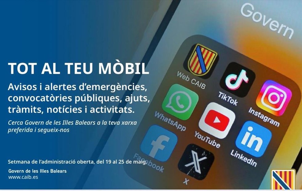 Información de los nuevos canales del Govern en TikTok y LinkedIn.