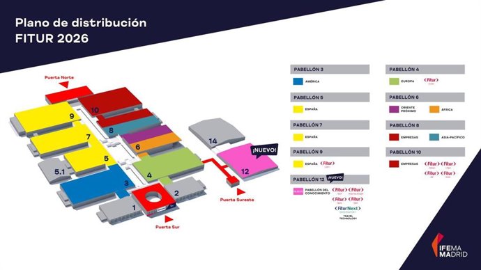 Fitur 2026 incorpora el pabellón 12 para su 46º edición, con México como País Socio.