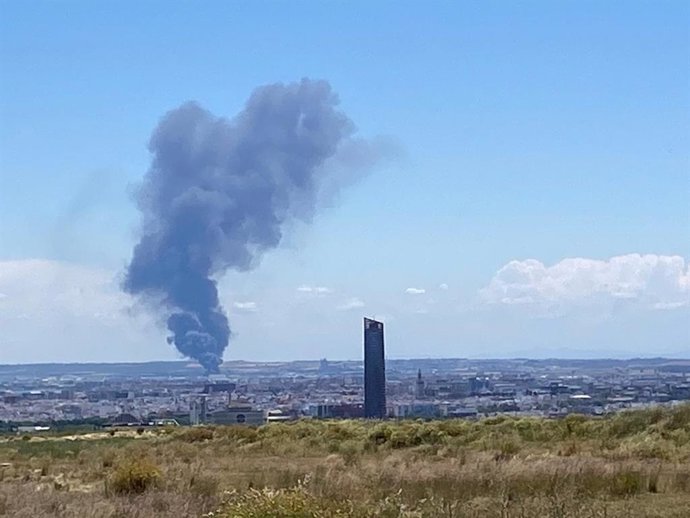 Imagen de la columna de humo que ha levantado el incendio