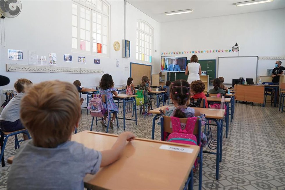 Archivo - Aula de un centro docente.