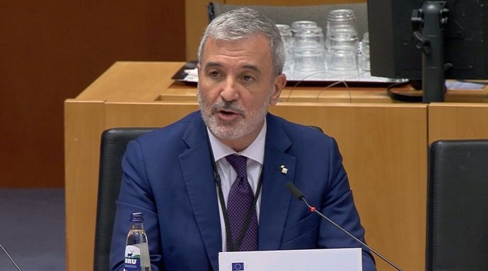 Captura de pantalla del alcalde de Barcelona, Jaume Collboni, en su intervención este miércoles en el Comité Europeo de Regiones