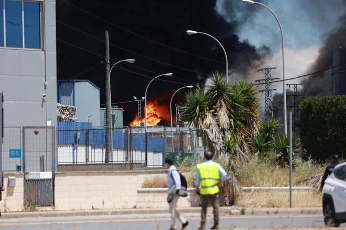 Columna de humo del lugar donde se ha producido el accidente