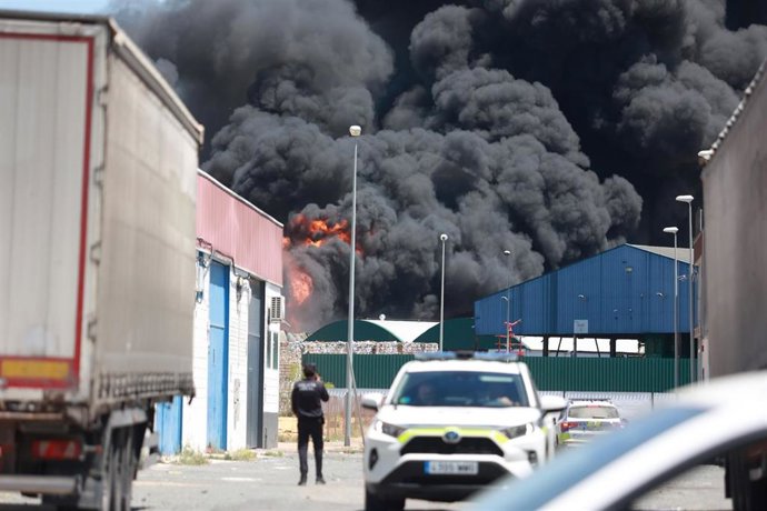 Columna de humo del lugar donde se ha producido el accidente