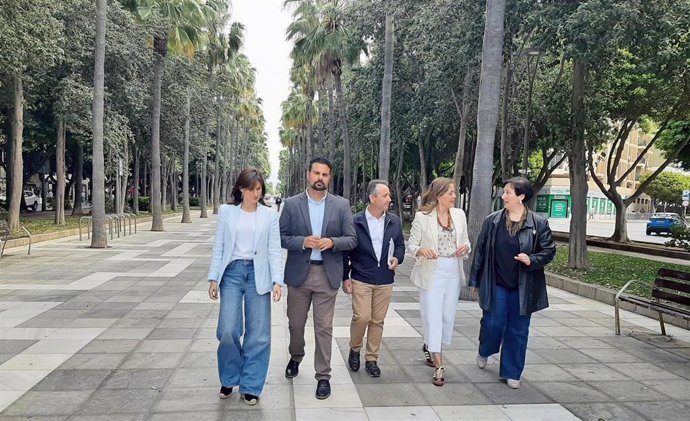 PSOE Almería: Fátima Herrera, Mateo Hernández, José Fernández, Carmen Aguilar y Lidia Compadre.